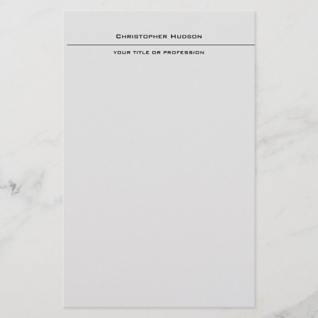 Professionelles Hellgrau Einfach Schlicht Briefpapier (Vorderseite)