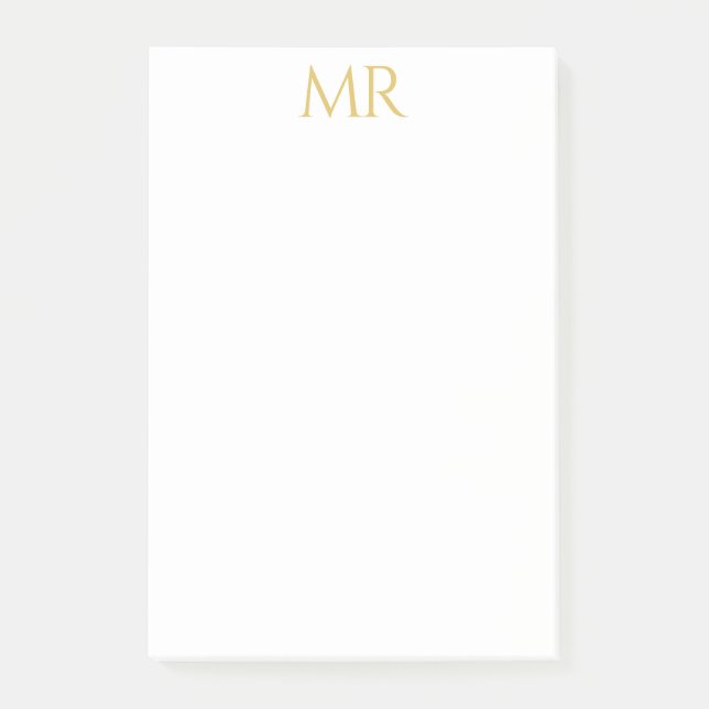 Professionelles klassisches Monogramm-Minimalist e Post-it Klebezettel (Vorderseite)