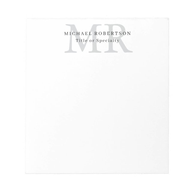 Professionelles klassisches Monogramm-Minimalist P Notizblock (Vorderseite)