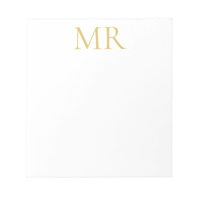 Professionelles klassisches Monogramm minimalistis Notizblock (Vorderseite)