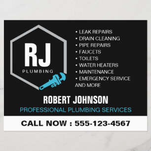 Professionelles Klempner-Logo Sanitärdienstleistun Flyer