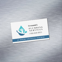 Professionelles Klempner-Service-Geschäftslogo Magnetische Visitenkarte