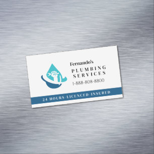 Professionelles Klempner-Service-Geschäftslogo Magnetische Visitenkarte