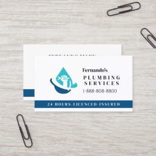Professionelles Klempner-Service-Geschäftslogo Visitenkarte