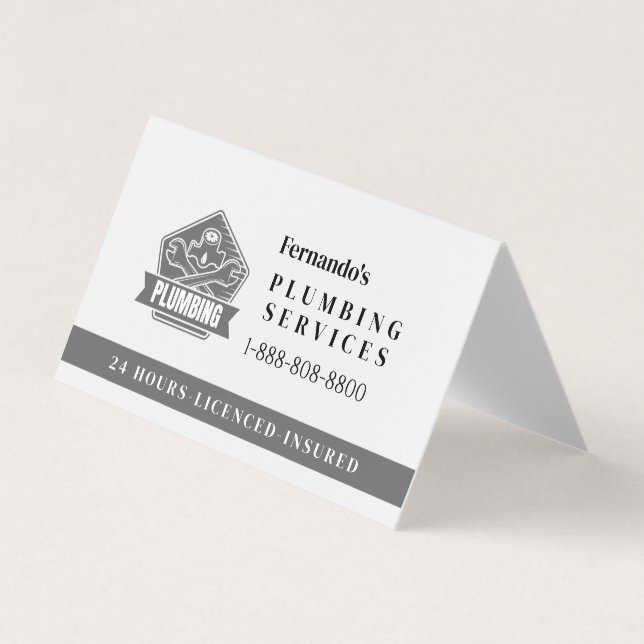 Professionelles Klempner-Service-Geschäftslogo Visitenkarten (Vorderseite)