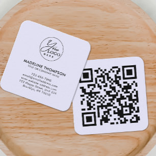 Professionelles Lavendel-Generisches Firmenlogo QR Quadratische Visitenkarte