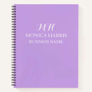 Professionelles lila Monogramm Anfangsbuchstabe Ge Notizbuch