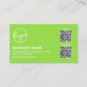 Professionelles Limettengrün-Logo QR-Code Modern Visitenkarte