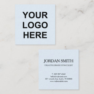 Professionelles Logo Minimal Modern Hellblau Quadratische Visitenkarte