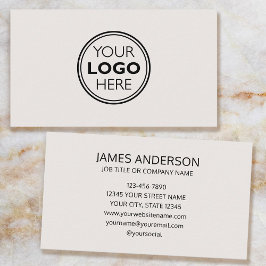 Professionelles Logo Minimalistisches Off-Weiß Visitenkarte