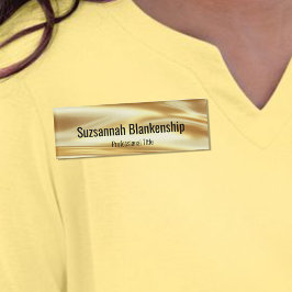 Professionelles Luxus-Goldband Schwarz Text Namenschild