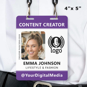 Professionelles Medien-ID-Passfoto-Logo Lila Ausweis