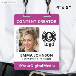 Professionelles Medien-ID-Passfoto-Logo Rosa Ausweis