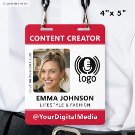 Professionelles Medien-ID-Passfoto-Logo Rot Ausweis