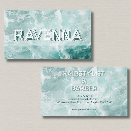 Professionelles Meeresschaum Silberweißer Name Visitenkarte