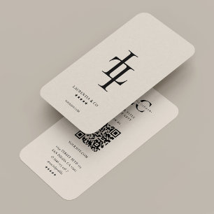 Professionelles Minimal L Monogramm Logo Sand Visitenkarte