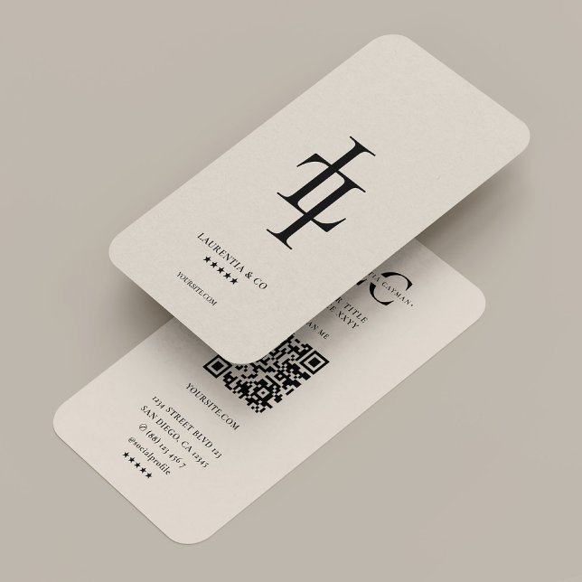 Professionelles Minimal L Monogramm Logo Sand Visitenkarte (Professional Minimal L Monogram Logo Sand Business Card
)