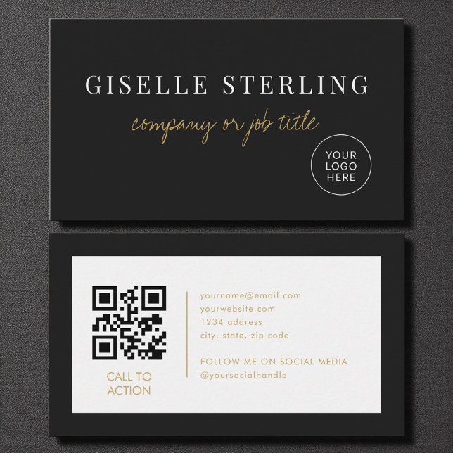 Professionelles Minimalistisches Firmenlogo QR-Cod Visitenkarte (Von Creator hochgeladen)