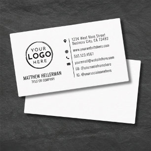 Professionelles minimalistisches modernes Firmenlo Visitenkarte
