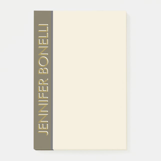 Professionelles minimalistisches modernes Name Gol Post-it Klebezettel (Vorderseite)