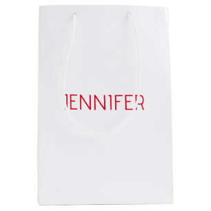 Professionelles minimalistisches modernes weiß rot mittlere geschenktüte