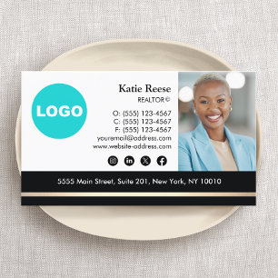 Professionelles Mitarbeiterfoto Gold Schwarz Immob Visitenkarte