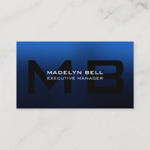 Professionelles modernes blau-schwarzes Monogramm Visitenkarte
