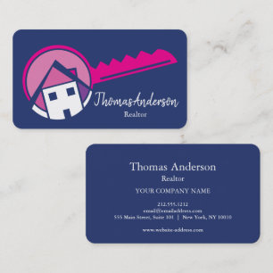 Professionelles modernes Haus- und Schlüssel-Logo Visitenkarte