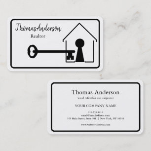 Professionelles modernes Haus- und Schlüssel-Logo Visitenkarte