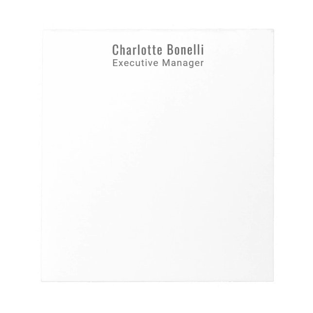 Professionelles modernes minimalistisches Design  Notizblock (Vorderseite)