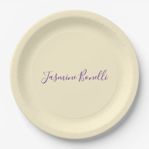 Professionelles modernes minimalistisches Pastell- Pappteller