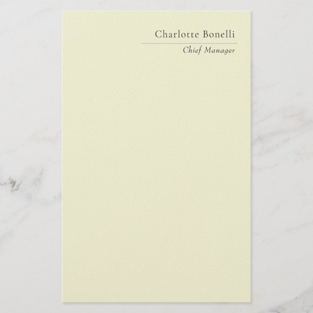 Professionelles modernes minimalistisches Plain Be Briefpapier (Vorderseite)