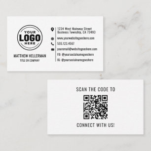 Professionelles modernes minimalistisches QR-Code- Visitenkarte