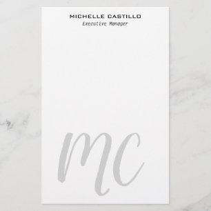 Professionelles modernes monogrammiertes Minimalis Briefpapier