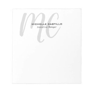 Professionelles modernes monogrammiertes Minimalis Notizblock