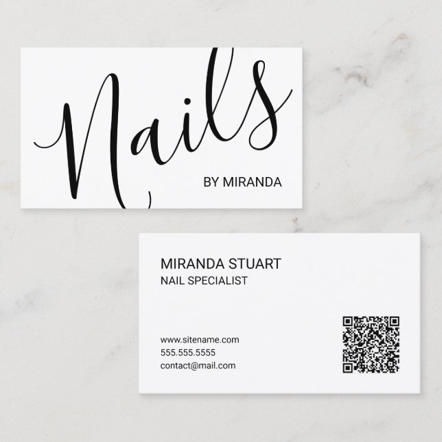 Professionelles modernes Nagelstudio für Skripte Visitenkarte (Vorne/Hinten)