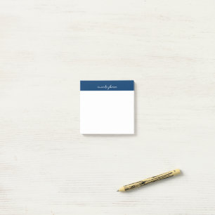 Professionelles modernes navyblaues Monogramm Voll Post-it Klebezettel