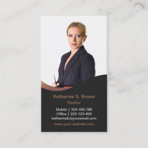 Professionelles modernes Realtor-Foto vertikal Visitenkarte
