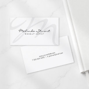 Professionelles modernes weißes Monogramm und Name Visitenkarte