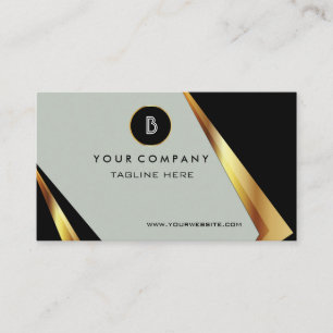 Professionelles Monogramm Bold Schwarz und Gold Visitenkarte