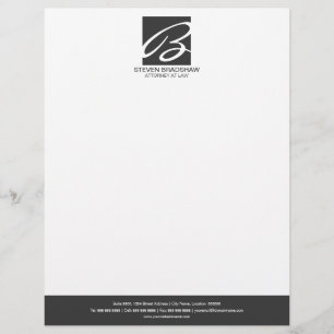 Professionelles Monogramm Grau Briefkopf