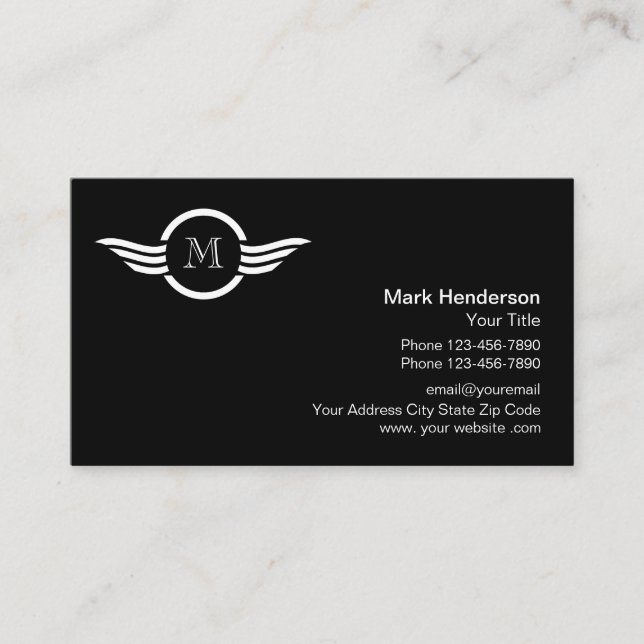 Professionelles Monogramm-Logo-Design Visitenkarte (Vorderseite)