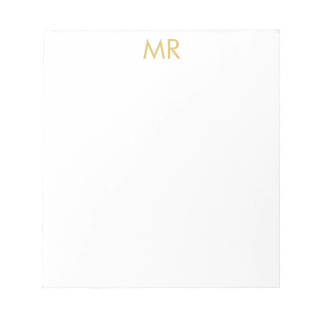 Professionelles Monogramm Minimalistisch Einfacher Notizblock (Vorderseite)