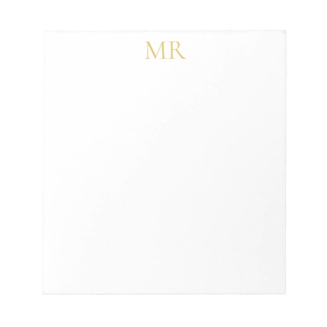 Professionelles Monogramm Minimalistisch Einfacher Notizblock (Vorderseite)