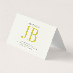 Professionelles Monogramm Pastellfarbe Luxus Dick Visitenkarten