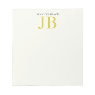 Professionelles Monogramm Pastellfarbe Moderne Sch Notizblock