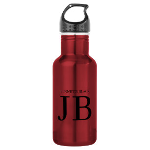 Professionelles Monogramm Schwarz Weiß Edelstahlflasche