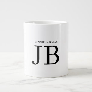 Professionelles Monogramm Schwarz Weiß Jumbo-Tasse