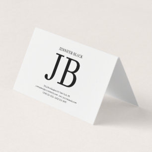Professionelles Monogramm Schwarz Weiß Luxus Dick Visitenkarten