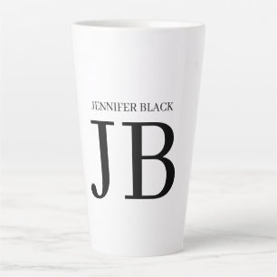 Professionelles Monogramm Schwarz Weiß Milchtasse